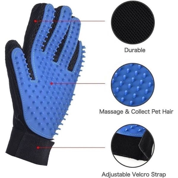 Pet Silicone Glove Brush, Deshedding Brush, Pet Hair Remover Glove, Massager - Picture 2 of 3